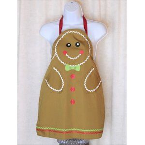 Gingerbread Christmas Kids Apron NEW Includes Kitchen Towel Sam Hedaya Holiday